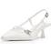 Bershka Pointed Kitten Heeled Sandals - White