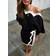 Never Fully Dressed Contrast Off Shoulder Block Top - Black/White