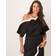 Never Fully Dressed Contrast Off Shoulder Block Top - Black/White