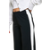 boohoo Petite Contrast Stripe Wide Leg Pants - Black