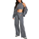 boohoo Womens Petite 3 Piece Straight Leg Sweatpant Tracksuit - Grey