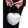 True Decadence Embellished Heart Clutch Bag - White