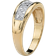 PalmBeach Sold by:Men Pave Diamond Wedding Band 1/8 TCW in 18k Gold-Plated or Platinum-Plated Sterling Silver