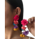 Shein pair Colorful Flower Tassel Earrings Exaggerated Vacation Style Eardrop