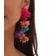 Shein pair Colorful Flower Tassel Earrings Exaggerated Vacation Style Eardrop