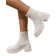 Shein Women Fashion Simple Knit Platform Sock Boots Beige Summer Holiday Back To School Casual Outdoor Thick Sole Elastic Motorcycle Boots