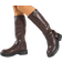 Shein Women Fashion Boots Match Sweater Women Fashion Casual Side Zipper Buckle Biker Boots Brown Chunky Heel Western Style Rubber Shoes Knee High Boots Mi