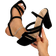 Shein New Square Toe Retro Strap Thick Heels Gladiator Sandals For Women