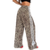 Shein Women Casual Leopard Print Side Bow Tie Pants