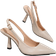 Shein Womens Summer Slingback Sandals Pointed Toe Low Heel Korean Style Plaid Pattern Thick Heel French Mouth Closed Toe Elegant Fashion Flats