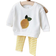 Shein Stücke/Set Baby Mädchen Top mit Stickerei Früchte Muster und langem gestreiftem Hose Outfit, Frühling/Herbst