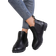 Shein Womens Versatile Chelsea Boots Low Heel British Style Boots French Low Tube Round Toe Fluffy Lined Boots