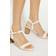 Dune London Kander Leather Wedge Heeled Sandal - Cream