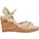Dune London Kander Leather Wedge Heeled Sandal - Cream