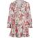 Vila Minikjole Med Flæsedetaljer Og Rødt Roseprint I Chiffon - Multifarvet