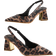 Shein Leopard Print Pointed Toe Block Heel Ankle Strap Sandals