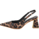 Shein Leopard Print Pointed Toe Block Heel Ankle Strap Sandals