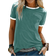 Shein Womens Summer Colorblock Round Neck Short Sleeve Casual TShirt