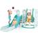 Costway Toddler Slide and Swing Set with Extra-long Slide Height Adjustable Swing Basketball Hoop and Climber