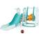 Costway Toddler Slide and Swing Set with Extra-long Slide Height Adjustable Swing Basketball Hoop and Climber