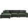 Latitude Run Gray Sectional and Chaise 33 H x 124.5 W x 65 D in Green Sofa 124.5" 3pcs 3 Seater
