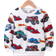 Shein Boys' Toddler Car Pattern Printed Round Neck Sports Sweatshirt