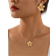 Shein Gold-Plated Flower Pendant Necklace - Women's