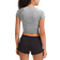 Lululemon Swiftly Tech Cropped Short-Sleeve Shirt 2.0 - Slate/White