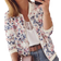 Shein Womens Floral Print ZipUp Jacket