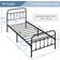 Yaheetech Metal Bed Frame With Vintage Headboard - Black 3' 95x200cm