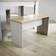 Marlow Home Co. Grey Table Benches Wooden Unit Kitchen Furniture Seats 4 Two Tone Dining Set 110x70cm