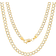 Nuragold Nuragold 10k Yellow Gold 3.5mm Cuban Chain Curb Link Diamond Cut Pave Two Tone Pendant Necklace Mens Womens Jewelry