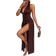 Shein Elegantes, romantisches, sexy Party Kleid mit tiefem V-Ausschnitt, Halterung und hohem Schlitz, A-Linie Damen