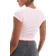 Bershka Kort T-shirt Med Rynkade Sidor - Blekrosa