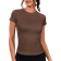 Shein Solid Color Seamless Short Sleeve Sports TShirt