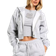 boohoo Womens Plus Applique Zip Through Hoodie - Grey