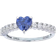 Macy's Red, Green, Purple, or White Heart Cubic Zirconia Ring in Rhodium Plated Sterling Silver Purple