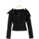 Gina Tricot Rib Knitted Zip Front Cardigan - Black