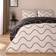 OHS Reversible Waved Lines Print Set Monochrome Duvet Cover White, Black (260x220cm)