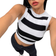 Shein Strick Crop Top Mit Streifen - Muster