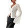 Shein Lace Bell Sleeve Blouse - Solid Color