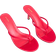 PrettyLittleThing Red Satin Toe Thong Mid Heeled Mules