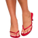 PrettyLittleThing Red Satin Toe Thong Mid Heeled Mules