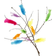 Creativ Company Pyntedun 11-17 cm 18 bundter 6 farver