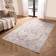OHS Vintage Print Washable Indoor Carpet Floor Rug 80 x 150 Yellow Natural 80x150cm