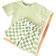 Shein Baby Boy Casual Solid Tee Checker Print Shorts For Summer