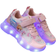 Shein USB Charging LED Light-Up Sneakers, Colorful Luminescent Shoes With Rotating Buckle, Spring/Summer, Cartoon Design For Toddlers, Kids, Boys, Girls, Ho