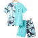 Shein Boys Expression Print Tie Dye Tee & Shorts