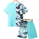 Shein Boys Expression Print Tie Dye Tee & Shorts
