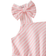 Shein Young Girls' Fashionable Striped Dress With Asymmetrical Collar & Bow Decoration, Sleeveless, Summer
